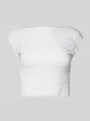 Koszulki i topy damskie - Top na ramiączkach z imitacji siateczki model ‘XENIA’ - miniaturka - grafika 1