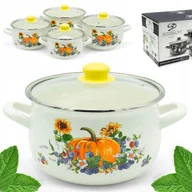 Zestawy garnków i patelni - Komplet ZESTAW GARNKÓW emaliowanych 8EL kpl tradycyjne GARNEK EMALIA Garnki - miniaturka - grafika 1