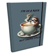 Notesy i bloczki - Notes B6 Kratka Z Gumką Soft Touch Leniwiec Kawa - miniaturka - grafika 1