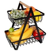 Pozostałe akcesoria kuchenne - Vilde Kosz metalowy 2-poziomowy 9442F0 9442F0 SAM  ONE SIZE - miniaturka - grafika 1