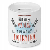 Skarbonki - Skarbonka Dla Emerytki na Urodziny na Prezent z Nadrukiem ze Zdjęciem + Opakowanie na prezent (wzór 02) - miniaturka - grafika 1