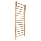 Wyposażenie sportowe i gimnastyczne - Drabinka gimnastyczna drewniana z drążkiem UNDERFIT 230 x 80 cm - miniaturka - grafika 1