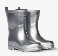 Buty dla dziewczynek - Hatley Kalosze Dziecięce Wysokie Srebrne Wsuwane Gumowce 22 Jkd - miniaturka - grafika 1