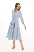 Sukienki - Romantyczna sukienka midi Estera Błękitna - miniaturka - grafika 1