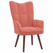 Fotele - Fotel, Różowy, Obity Aksamitem - miniaturka - grafika 1