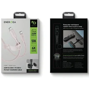 ENERGEA kabel Flow USB-C - USB-C 1.5m różowy/pink 240W 5A PD Fast Charge - Kable - miniaturka - grafika 6