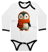 Body dla niemowląt - Body dziecięce Słodki Mały Pingwin W Szaliku Zima Śnieg Święta 98/104 - miniaturka - grafika 1