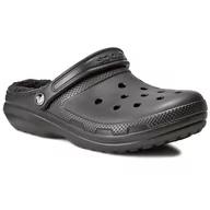 Klapki i japonki damskie - Crocs Klapki Classic Lined Clog 203591 Black/Black - miniaturka - grafika 1