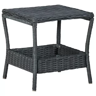 vidaXL Stolik ogrodowy, ciemnoszary, 45x45x46,5 cm, polirattan - Stoły ogrodowe - miniaturka - grafika 1