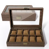 Etui na dokumenty i karty - Uten Zegarki Biżuteria Pudełko do przechowywania Etui Organizery bransoletek Pudełka ekspozycyjne z uchwytami na poduszki 10 przegródek - miniaturka - grafika 1