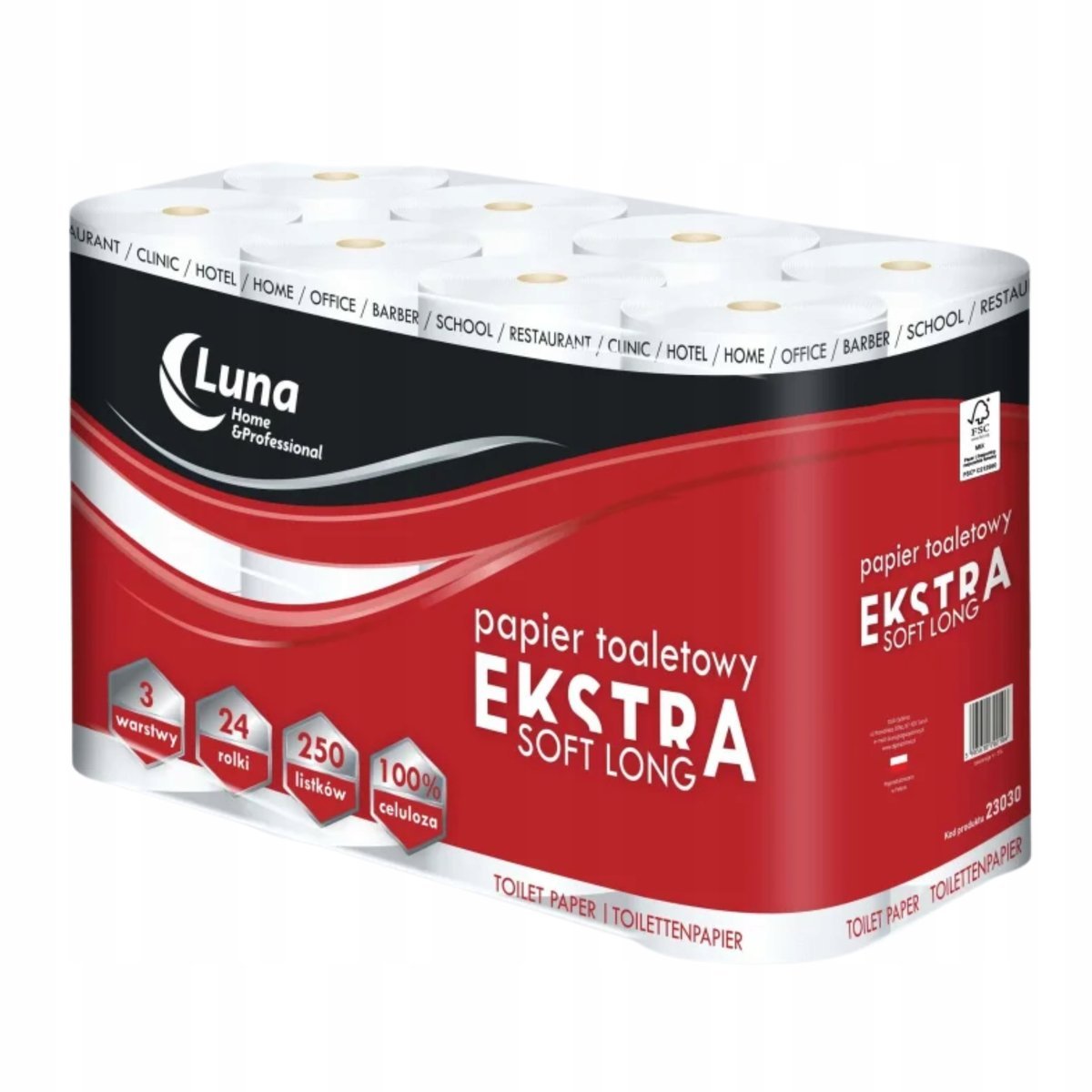 Luna Extra Soft Long Papier Toaletowy Miękki Delikatny 3 Warstwy 24 Rolki