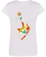Koszulki i topy damskie - Modny T-Shirt Kolorowy nadruk Piłkarz R.XL - miniaturka - grafika 1