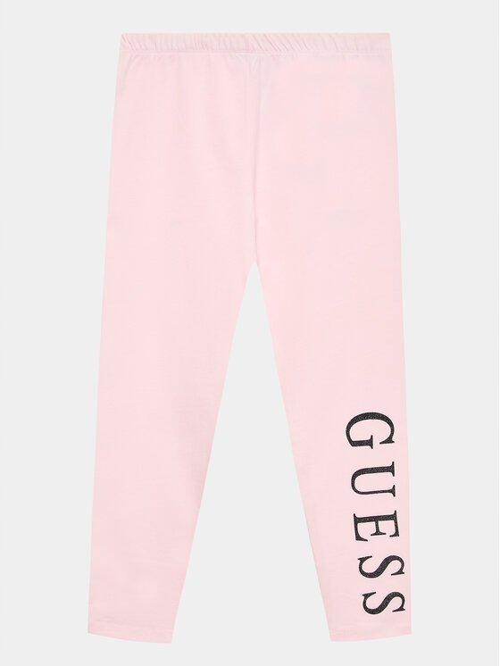 GUESS LEGGINSY DZIEWCZĘCE RÓŻOWE Z LOGO DOPASOWANE 136-146cm 1GŁA