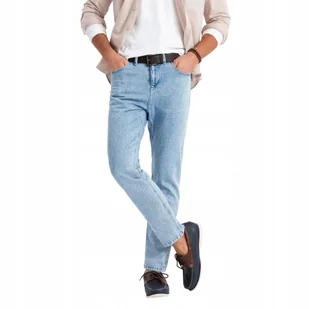 Marmurkowe męskie spodnie jeansowe jasnoniebieskie OM-PADP-0225 V1 roz. XXL - Spodnie męskie - miniaturka - grafika 1