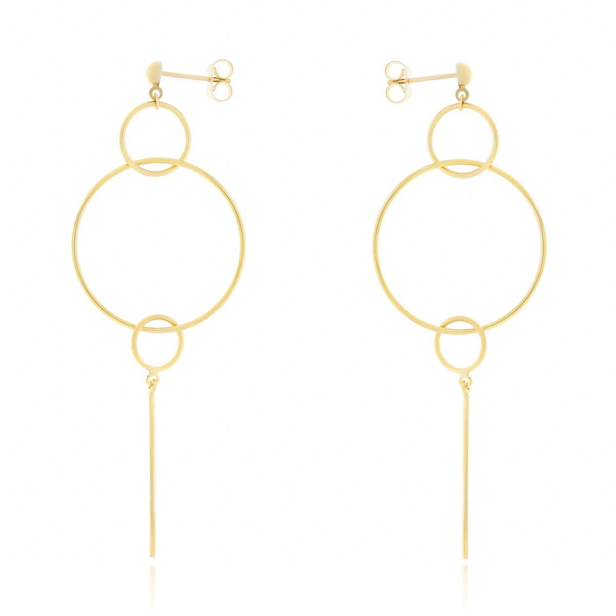 Złote kolczyki długie duże modne na sztyfcie pr.333