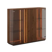 Witryny - Witryna dębowa szklana potrójna z oświetleniem tabacco Collodi - miniaturka - grafika 1