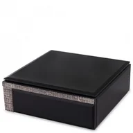 Biżuteria - akcesoria - Szkatułka kasetka na biżuterię szklana glamour czarna 6x16x16cm 169281 - miniaturka - grafika 1