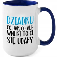 Kubki - Kubek XXL Granatowy DZIADKU WNUKI CI SIĘ UDAŁY Prezent Dla Dziadka WZORY - miniaturka - grafika 1