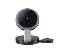 Ładowarki do telefonów - USAMS 3w1 15W Szary - miniaturka - grafika 1