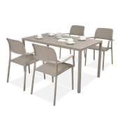 Meble ogrodowe - Komplet ogrodowy Nardi BORA/CUBE 140 4+1 Tortora - miniaturka - grafika 1