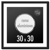 Ramki na zdjęcia - Ramka na zdjęcia 30x30 cm Ramki aluminiowe kwadratowa czarna - miniaturka - grafika 1