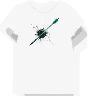 Koszulki i topy damskie - Koszulka damska biała z motywem łuczniczym w odcieniach turkusu L - miniaturka - grafika 1