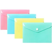Segregatory - Teczka kopertowa na zatrzask A6 PP pastel MIX (10szt.) TKP-A6 BIURFOL - miniaturka - grafika 1