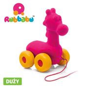 Zabawki sensoryczne - Rubbabu Żyrafa do ciągnięcia sensoryczna różowa 8904001261304 - miniaturka - grafika 1