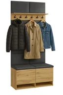 Meble do przedpokoju - Garderoba Z Wieszakami I Szafką Na Buty Dąb Craft + Szary A0-N77 - miniaturka - grafika 1