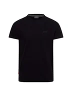 Koszulki męskie - Superdry T-shirt męski Mężczyźni Bawełna czarny jednolity, M - miniaturka - grafika 1