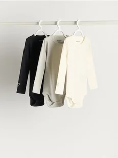 Reserved - Bawełniane body 3 pack - kremowy - Body dla niemowląt - miniaturka - grafika 1