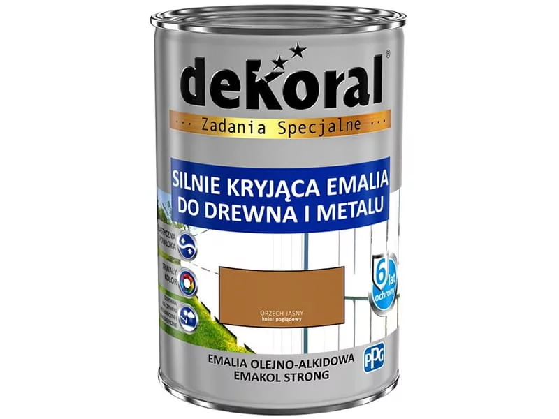 Dekoral Emalia Ftalowa  Emakol Strong Orzech Jasny Pojemność 0,9 L