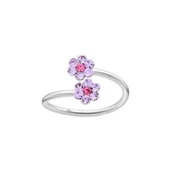 Pierścionki - Srebrny pierścionek na palec u stopy kwiatki - miniaturka - grafika 1