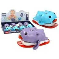 Zabawki do kąpieli - Zabawka do kąpieli nakręcana hipopotam na desce Leantoys - miniaturka - grafika 1