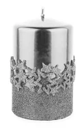 Świece - Art Pol Pol Pl Srebrny Świeca Ice Star Walec Średni 142975 - miniaturka - grafika 1