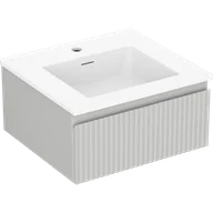 Szafki łazienkowe - Mexen Rivel szafka łazienkowa 50 cm z umywalką Otis, 1 szuflada, ryflowana , szara mat/biała mat - 91A20-05023-1-BF62-W18M01 - miniaturka - grafika 1