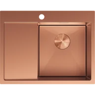 Zlewozmywaki - Mexen Exar zlewozmywak stalowy 1-komorowy z ociekaczem prawy 620 x 480 mm, miedź - 6432621005P-65 - miniaturka - grafika 1