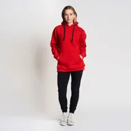 Bluzy damskie - Bluza kangurka bawełniana damska dresowa czerwona z kapturem Cuna 2XL - miniaturka - grafika 1
