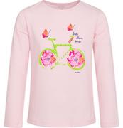 Bluzki dla dziewczynek - T-shirt z długim rękawem dla dziewczynki, z rowerem, różowy, 2-8 lat - miniaturka - grafika 1