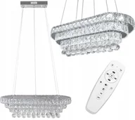 Lampy sufitowe - Lampa Kryształowa Wisząca Led Żyrandol Z Pilotem - miniaturka - grafika 1