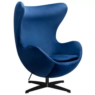 King Home Fotel EGG CLASSIC VELVET BLACK granatowy - welur, podstawa czarna JH-026.DBLUE.108B [11783606] - Fotele - miniaturka - grafika 1