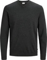 Swetry męskie - JACK JONES Sweter Męski Bawełna Szary GR35907 - Rozmiar: XS - miniaturka - grafika 1