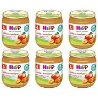 Desery dla dzieci - Hipp Jabłka z morelami po 4. miesiącu zestaw 6 x 125 g Bio - miniaturka - grafika 1