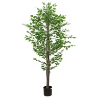 Sztuczne kwiaty - vidaXL Sztuczna roślina Ficus 1260 liści 200 cm zielona - miniaturka - grafika 1