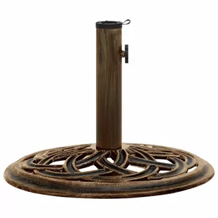 vidaXL Podstawa pod parasol, brązowa, 44x44x31 cm, żeliwo vidaXL - Parasole ogrodowe - miniaturka - grafika 1