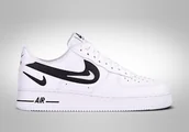 Koszykówka - Nike Air Force 1 Low '07 Fm Cut Out Swoosh White Black - miniaturka - grafika 1