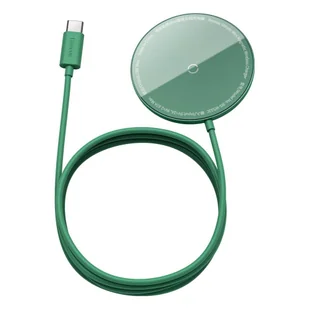 Baseus mini magnetyczna bezprzewodowa indukcyjna ładowarka Qi 15 W (kompatybilna z MagSafe do iPhone) zielony (WXJK-H06) - Ładowarki do telefonów - miniaturka - grafika 2