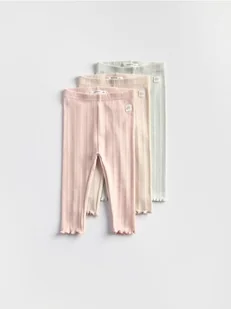 Reserved - Prążkowane legginsy 3 pack - brudny róż - Komplety dla niemowląt - miniaturka - grafika 1