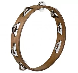 Meinl Percussion meinl Percussion ta1wb drewnianym Tambourine ze stali nierdzewnej o obejmy 25,4 cm (10 cali) o średnicy) Walnut brązowy TA1WB - Instrumenty perkusyjne - miniaturka - grafika 1