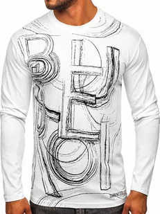 Biały longsleeve męski z nadrukiem Bolf 146743 - Koszulki męskie - miniaturka - grafika 1